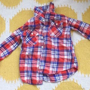 Red and blue plaid button up by Crewcuts